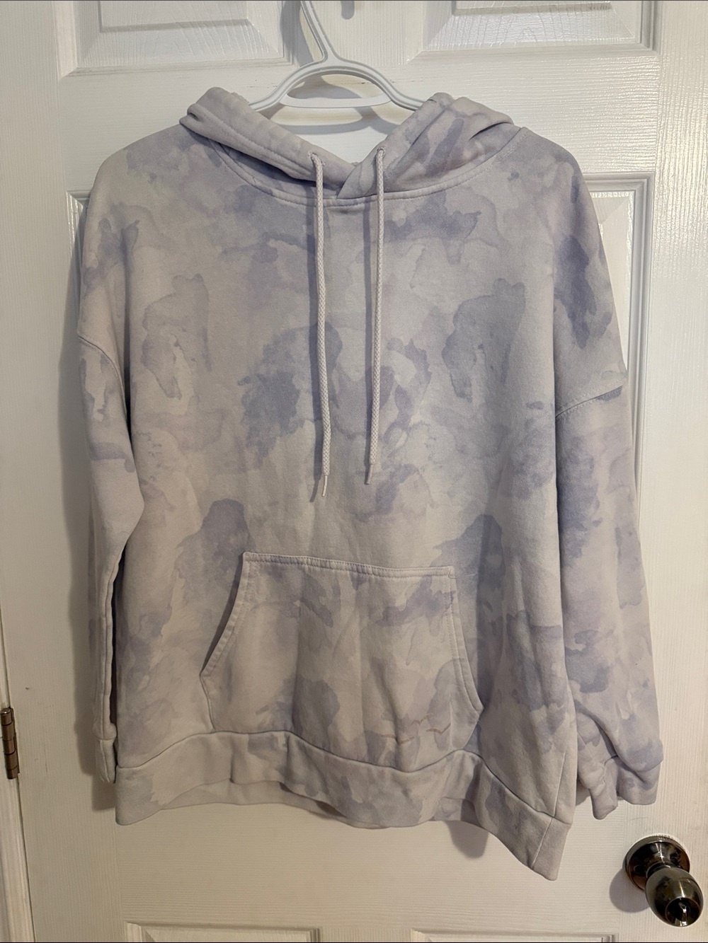 Women's Pullover Hoodie in Light Lavender Watercolor